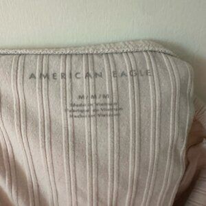 American Eagle Outfitters Cream Ribbed Tube Top